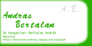 andras bertalan business card