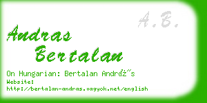 andras bertalan business card
